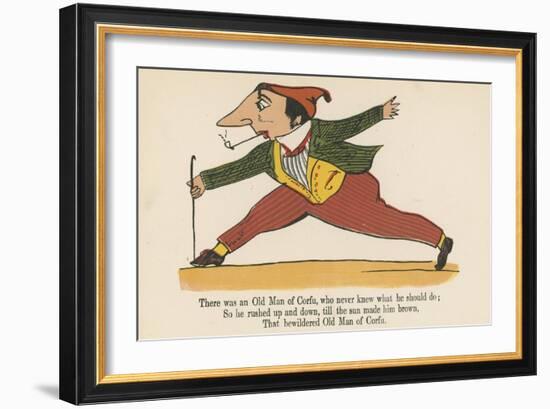 There Was an Old Man of Corfu, Who Never Knew What He Should Do-Edward Lear-Framed Giclee Print