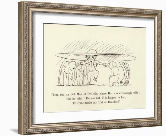 There Was an Old Man of Dee-Side, Whose Hat Was Exceedingly Wide-Edward Lear-Framed Giclee Print