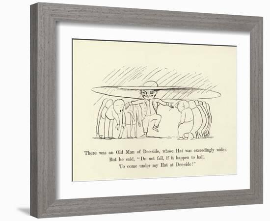 There Was an Old Man of Dee-Side, Whose Hat Was Exceedingly Wide-Edward Lear-Framed Giclee Print