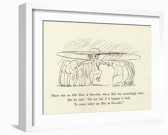 There Was an Old Man of Dee-Side, Whose Hat Was Exceedingly Wide-Edward Lear-Framed Giclee Print