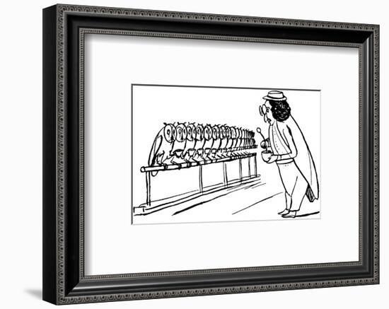 There Was An Old Man of Dumbree, Who Taught Little Owls to Drink Tea-Edward Lear-Framed Premium Giclee Print