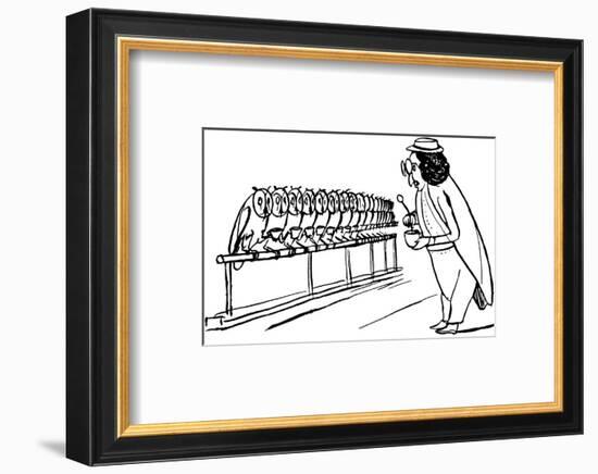 There Was An Old Man of Dumbree, Who Taught Little Owls to Drink Tea-Edward Lear-Framed Premium Giclee Print