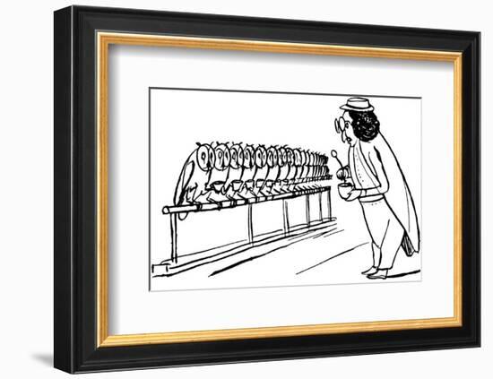 There Was An Old Man of Dumbree, Who Taught Little Owls to Drink Tea-Edward Lear-Framed Premium Giclee Print