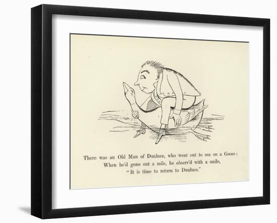 There Was an Old Man of Dunluce, Who Went Out to Sea on a Goose-Edward Lear-Framed Giclee Print