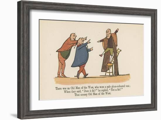 There Was an Old Man of the West, Who Wore a Pale Plum-Coloured Vest-Edward Lear-Framed Giclee Print