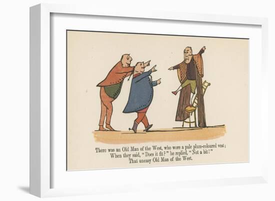 There Was an Old Man of the West, Who Wore a Pale Plum-Coloured Vest-Edward Lear-Framed Giclee Print