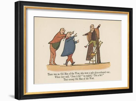 There Was an Old Man of the West, Who Wore a Pale Plum-Coloured Vest-Edward Lear-Framed Giclee Print