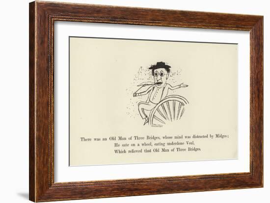 There Was an Old Man of Three Bridges, Whose Mind Was Distracted by Midges-Edward Lear-Framed Giclee Print