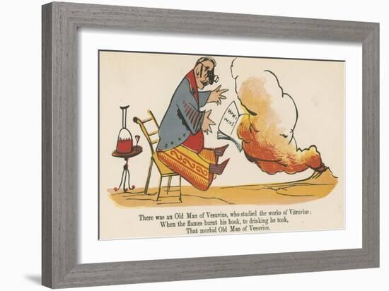 There Was an Old Man of Vesuvius, Who Studied the Works of Vitruvius-Edward Lear-Framed Giclee Print