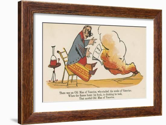 There Was an Old Man of Vesuvius, Who Studied the Works of Vitruvius-Edward Lear-Framed Giclee Print