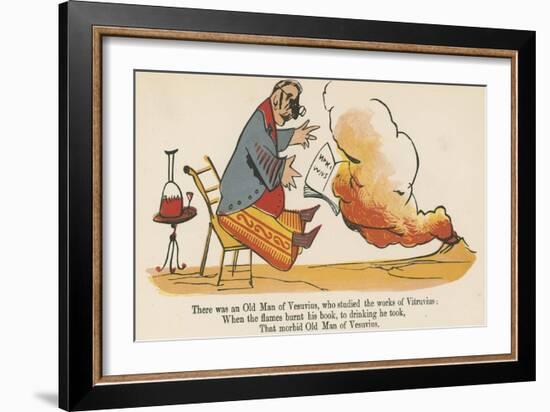 There Was an Old Man of Vesuvius, Who Studied the Works of Vitruvius-Edward Lear-Framed Giclee Print