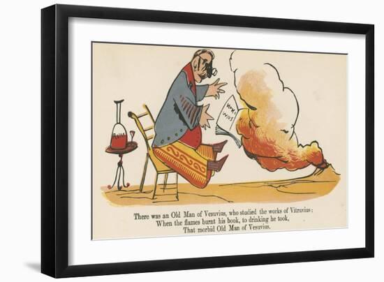 There Was an Old Man of Vesuvius, Who Studied the Works of Vitruvius-Edward Lear-Framed Giclee Print