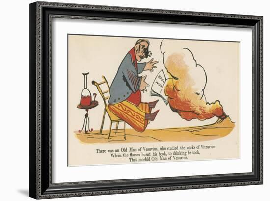 There Was an Old Man of Vesuvius, Who Studied the Works of Vitruvius-Edward Lear-Framed Giclee Print