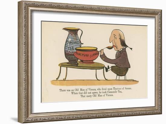 There Was an Old Man of Vienna, Who Lived Upon Tincture of Senna-Edward Lear-Framed Giclee Print