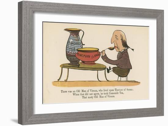 There Was an Old Man of Vienna, Who Lived Upon Tincture of Senna-Edward Lear-Framed Giclee Print