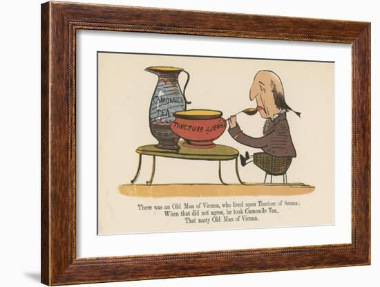 There Was an Old Man of Vienna, Who Lived Upon Tincture of Senna-Edward Lear-Framed Giclee Print