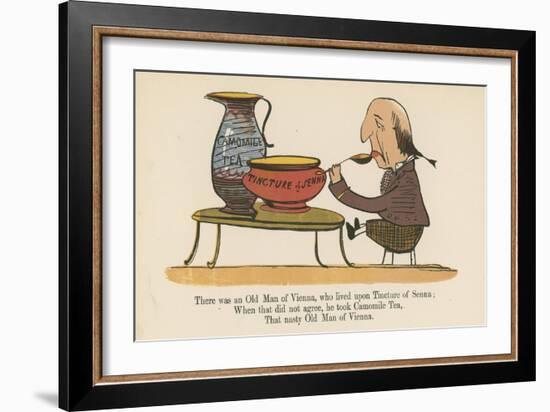 There Was an Old Man of Vienna, Who Lived Upon Tincture of Senna-Edward Lear-Framed Giclee Print