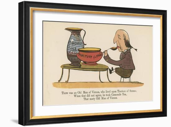 There Was an Old Man of Vienna, Who Lived Upon Tincture of Senna-Edward Lear-Framed Giclee Print