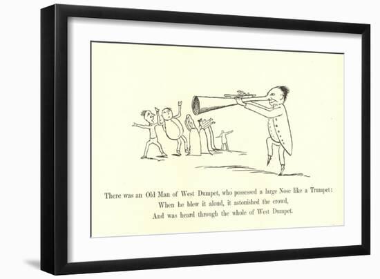 There Was an Old Man of West Dumpet, Who Possessed a Large Nose Like a Trumpet-Edward Lear-Framed Giclee Print