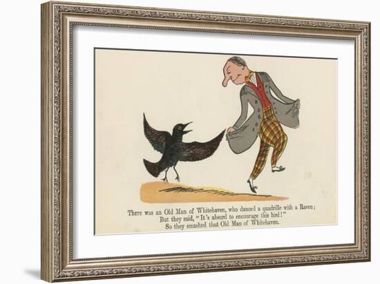 There Was an Old Man of Whitehaven, Who Danced a Quadrille with a Raven-Edward Lear-Framed Giclee Print