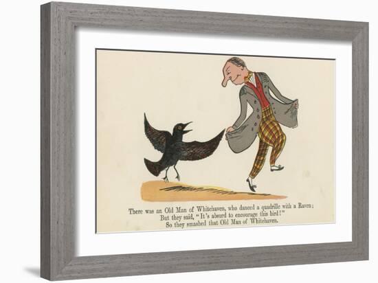 There Was an Old Man of Whitehaven, Who Danced a Quadrille with a Raven-Edward Lear-Framed Giclee Print