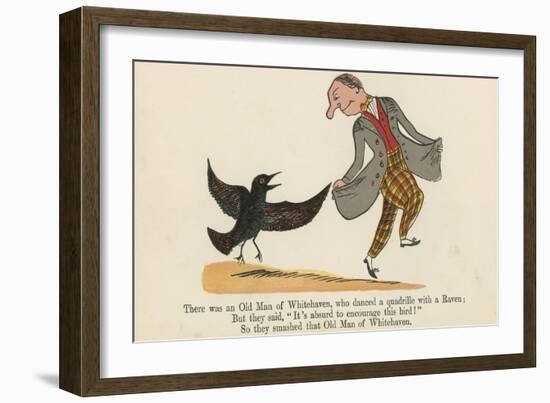 There Was an Old Man of Whitehaven, Who Danced a Quadrille with a Raven-Edward Lear-Framed Giclee Print