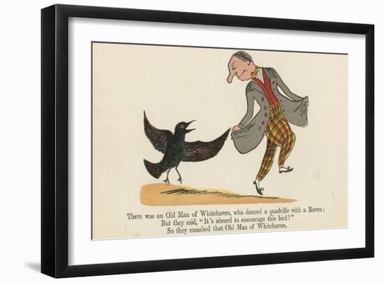 There Was an Old Man of Whitehaven, Who Danced a Quadrille with a Raven-Edward Lear-Framed Giclee Print