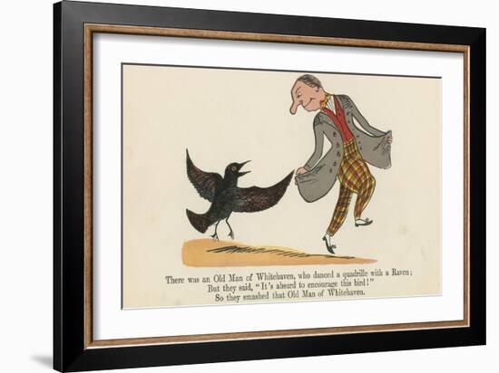 There Was an Old Man of Whitehaven, Who Danced a Quadrille with a Raven-Edward Lear-Framed Giclee Print