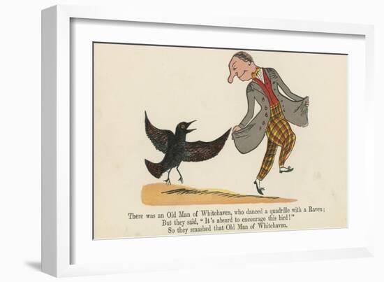 There Was an Old Man of Whitehaven, Who Danced a Quadrille with a Raven-Edward Lear-Framed Giclee Print