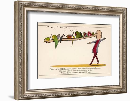 There was an Old Man on Whose Nose Most Birds of the Air Could Repose-Edward Lear-Framed Photographic Print