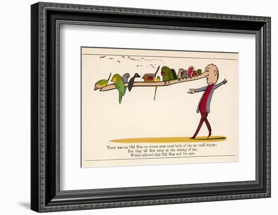 There was an Old Man on Whose Nose Most Birds of the Air Could Repose-Edward Lear-Framed Photographic Print