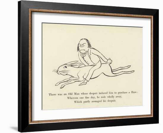 There Was an Old Man, Whose Despair Induced Him to Purchase a Hare-Edward Lear-Framed Giclee Print