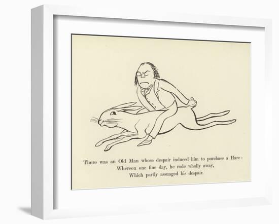 There Was an Old Man, Whose Despair Induced Him to Purchase a Hare-Edward Lear-Framed Giclee Print