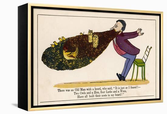 There was an Old Man with a Beard-Edward Lear-Framed Stretched Canvas