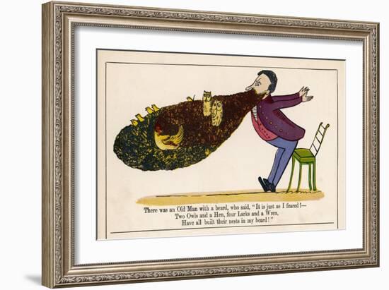 There was an Old Man with a Beard-Edward Lear-Framed Art Print