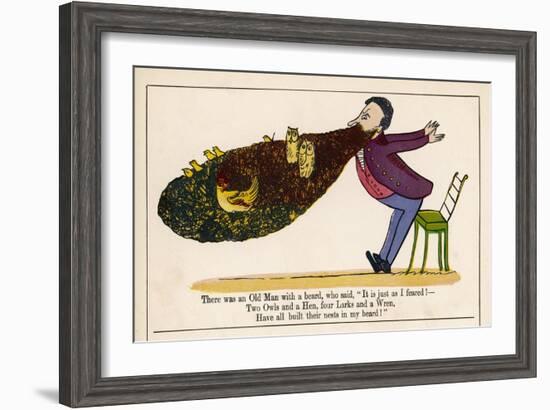 There was an Old Man with a Beard-Edward Lear-Framed Art Print