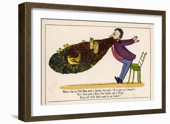 There was an Old Man with a Beard-Edward Lear-Framed Art Print