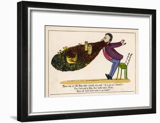 There was an Old Man with a Beard-Edward Lear-Framed Art Print