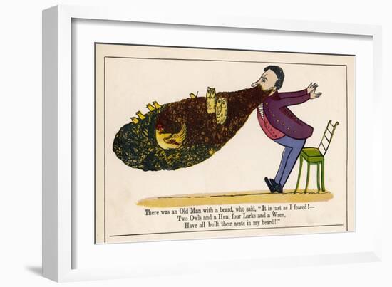 There was an Old Man with a Beard-Edward Lear-Framed Art Print