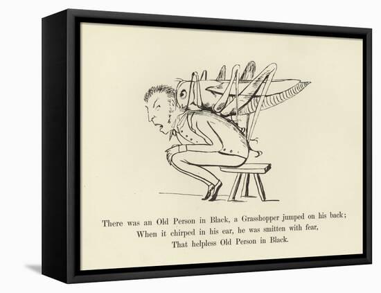 There Was an Old Person in Black, a Grasshopper Jumped on His Back-Edward Lear-Framed Premier Image Canvas