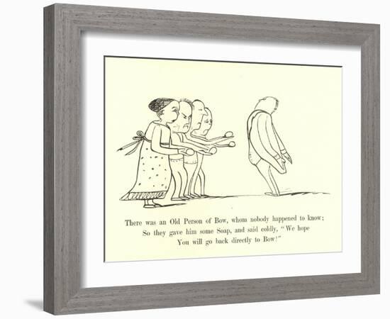 There Was an Old Person of Bow, Whom Nobody Happened to Know-Edward Lear-Framed Giclee Print