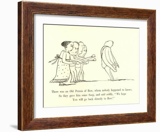 There Was an Old Person of Bow, Whom Nobody Happened to Know-Edward Lear-Framed Giclee Print