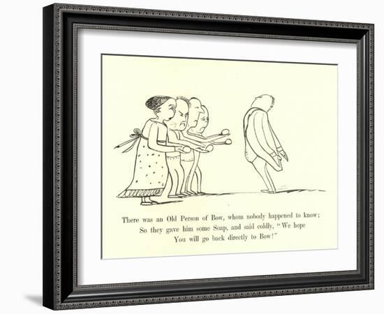 There Was an Old Person of Bow, Whom Nobody Happened to Know-Edward Lear-Framed Giclee Print