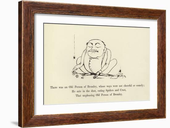 There Was an Old Person of Bromley, Whose Ways Were Not Cheerful or Comely-Edward Lear-Framed Giclee Print