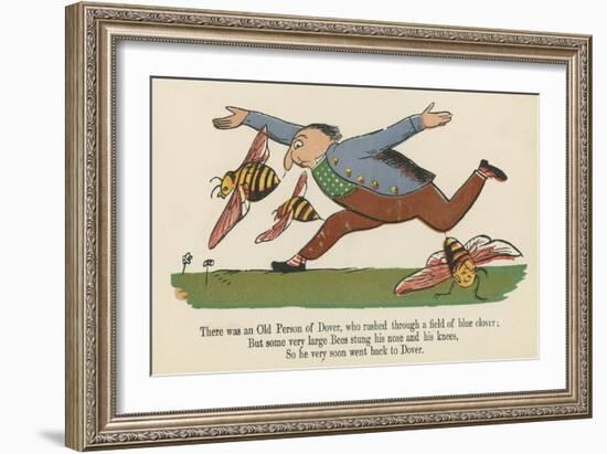 There Was an Old Person of Dover, Who Rushed Through a Field of Blue Clover-Edward Lear-Framed Giclee Print