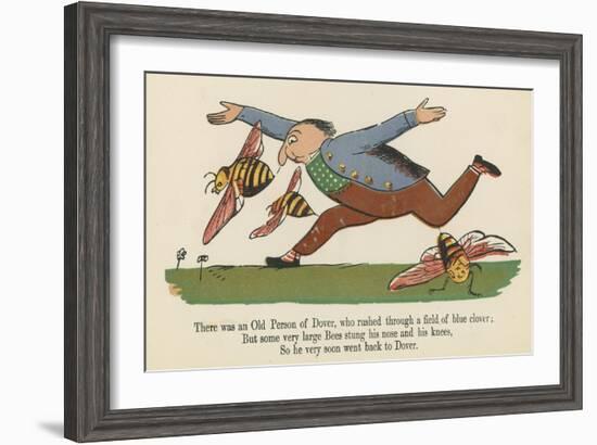 There Was an Old Person of Dover, Who Rushed Through a Field of Blue Clover-Edward Lear-Framed Giclee Print