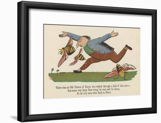 There Was an Old Person of Dover, Who Rushed Through a Field of Blue Clover-Edward Lear-Framed Giclee Print