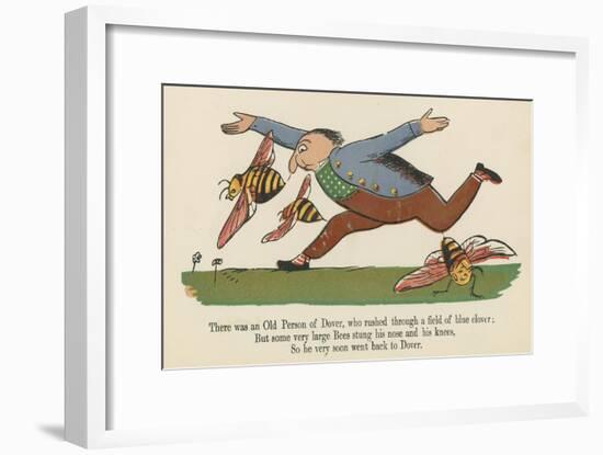 There Was an Old Person of Dover, Who Rushed Through a Field of Blue Clover-Edward Lear-Framed Giclee Print