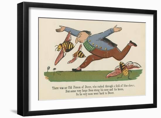 There Was an Old Person of Dover, Who Rushed Through a Field of Blue Clover-Edward Lear-Framed Giclee Print