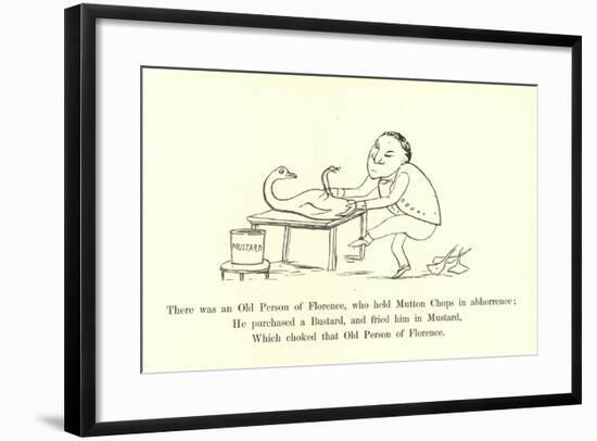 There Was an Old Person of Florence, Who Held Mutton Chops in Abhorrence-Edward Lear-Framed Giclee Print